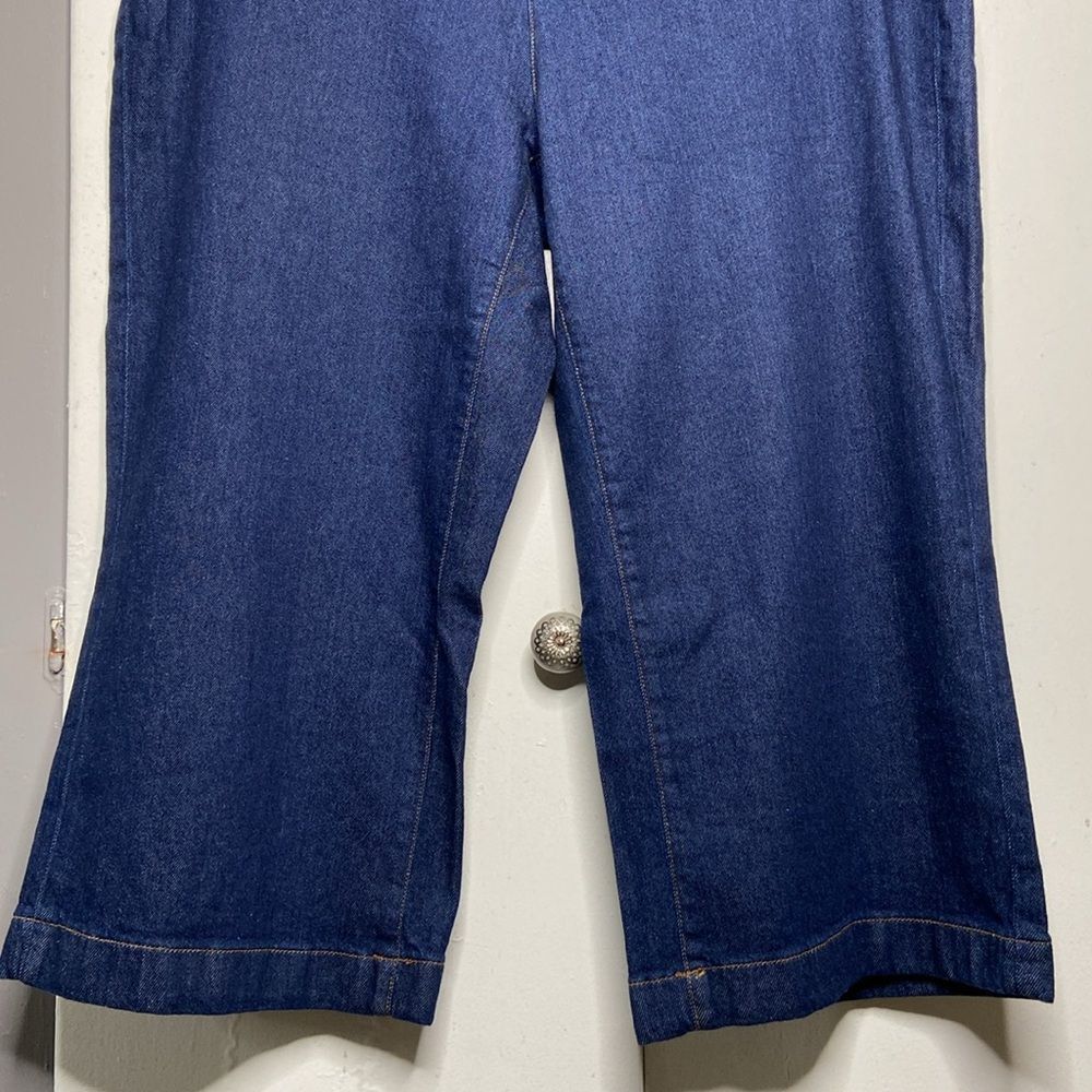 Women’s Dark Blue Denim Wide-Leg Jeans - Picture 5 of 8